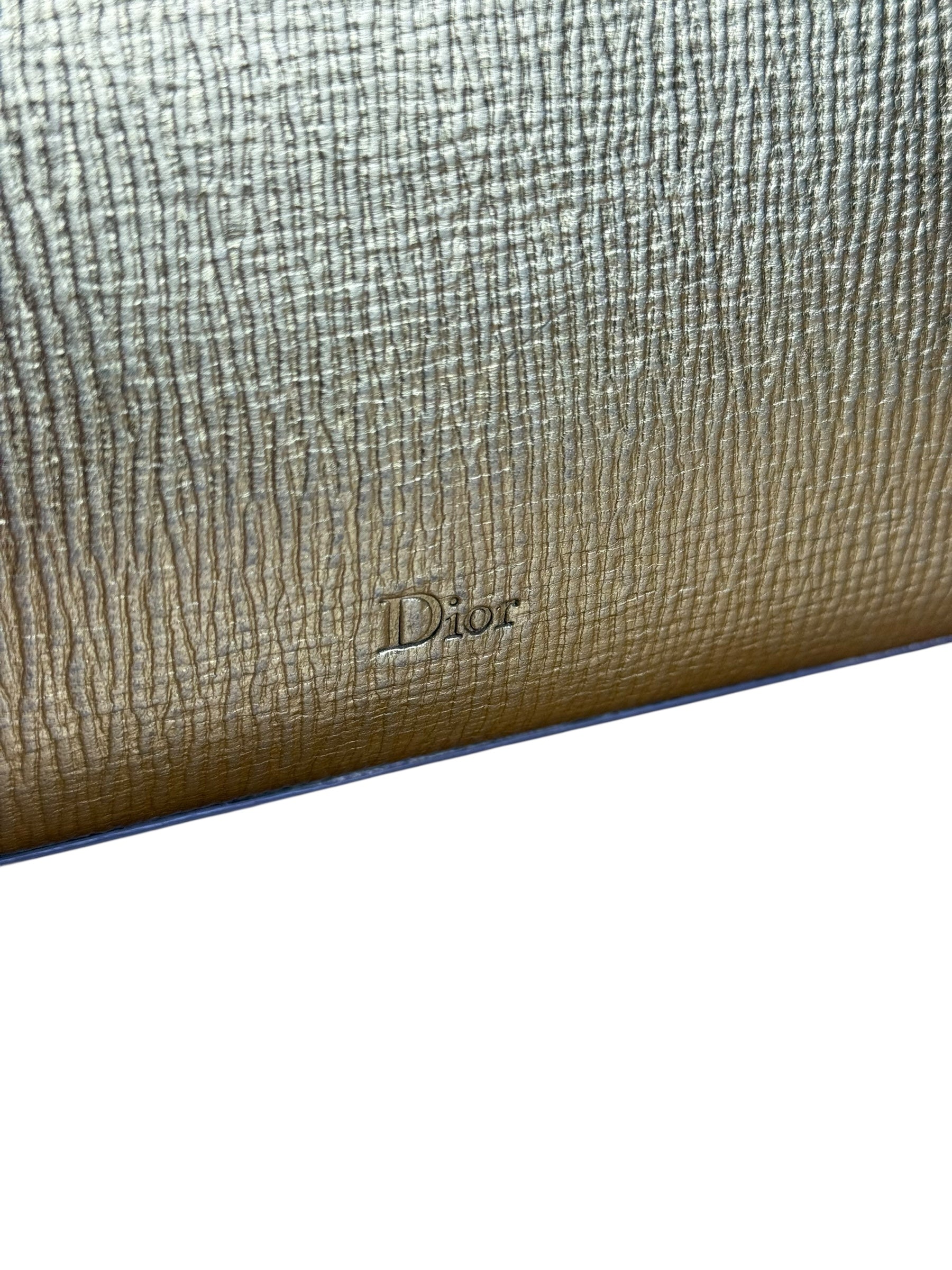 Christian Dior Diorever Gold Leather Clutch Bag
