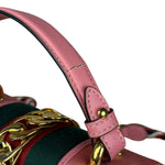 Gucci Sylvie Pink Mini Satin Embellished 2Way Handbag
