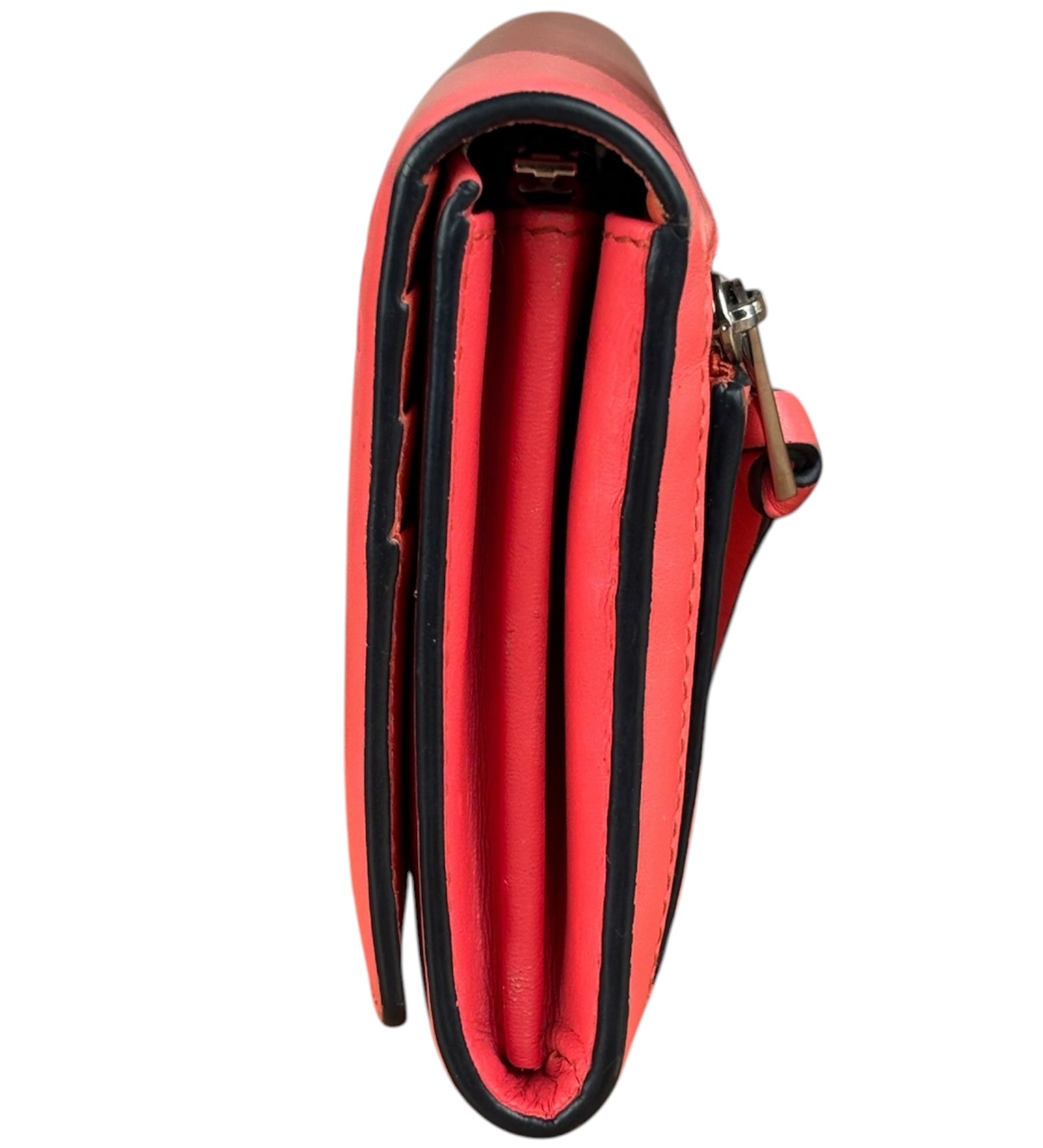 Loewe Red/Pink Leather Trifold Long Wallet