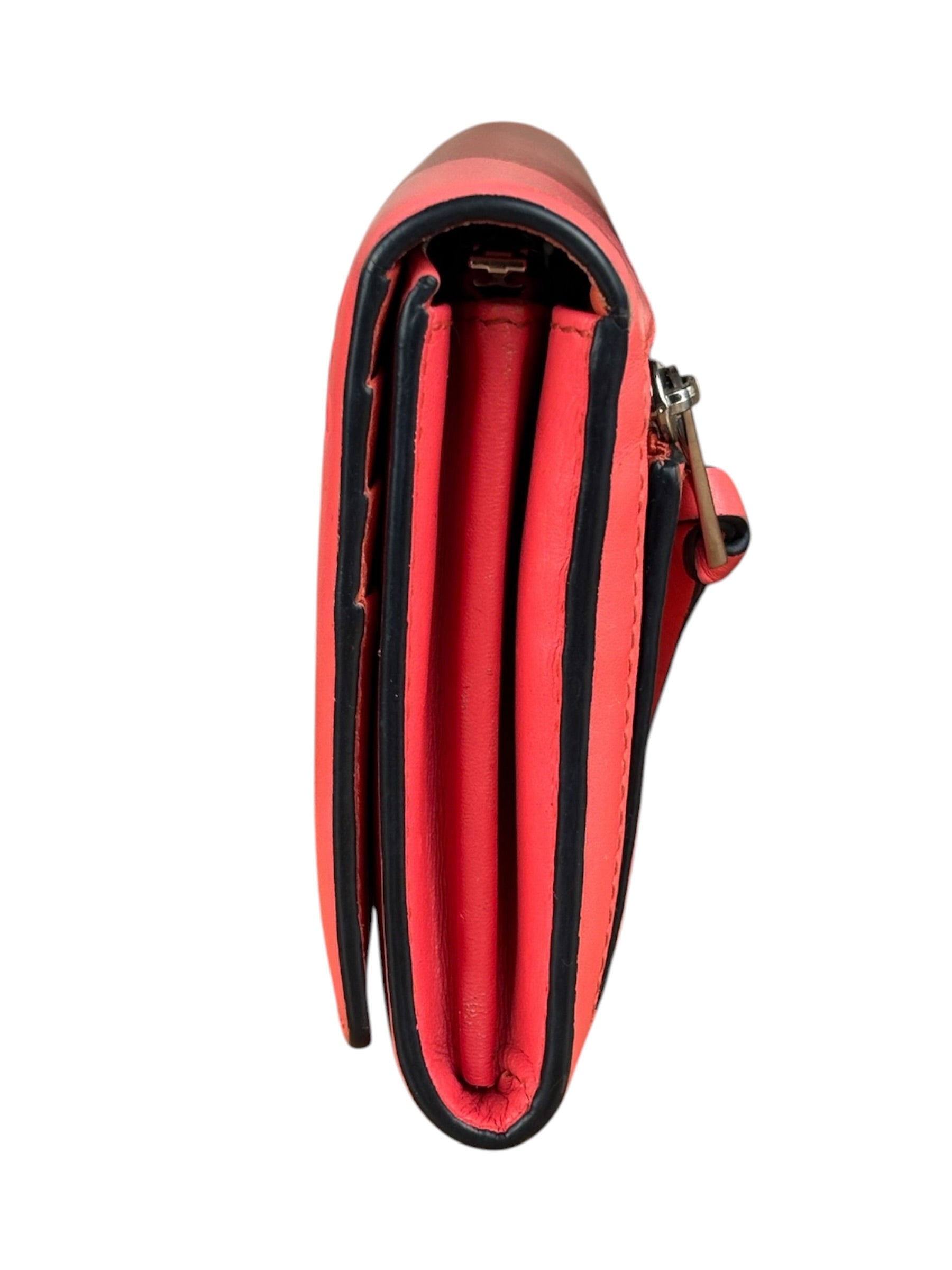 Loewe Red/Pink Leather Trifold Long Wallet