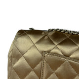 Chanel CC Limited Edition Gold Satin Quilted Flap Bag 2008
