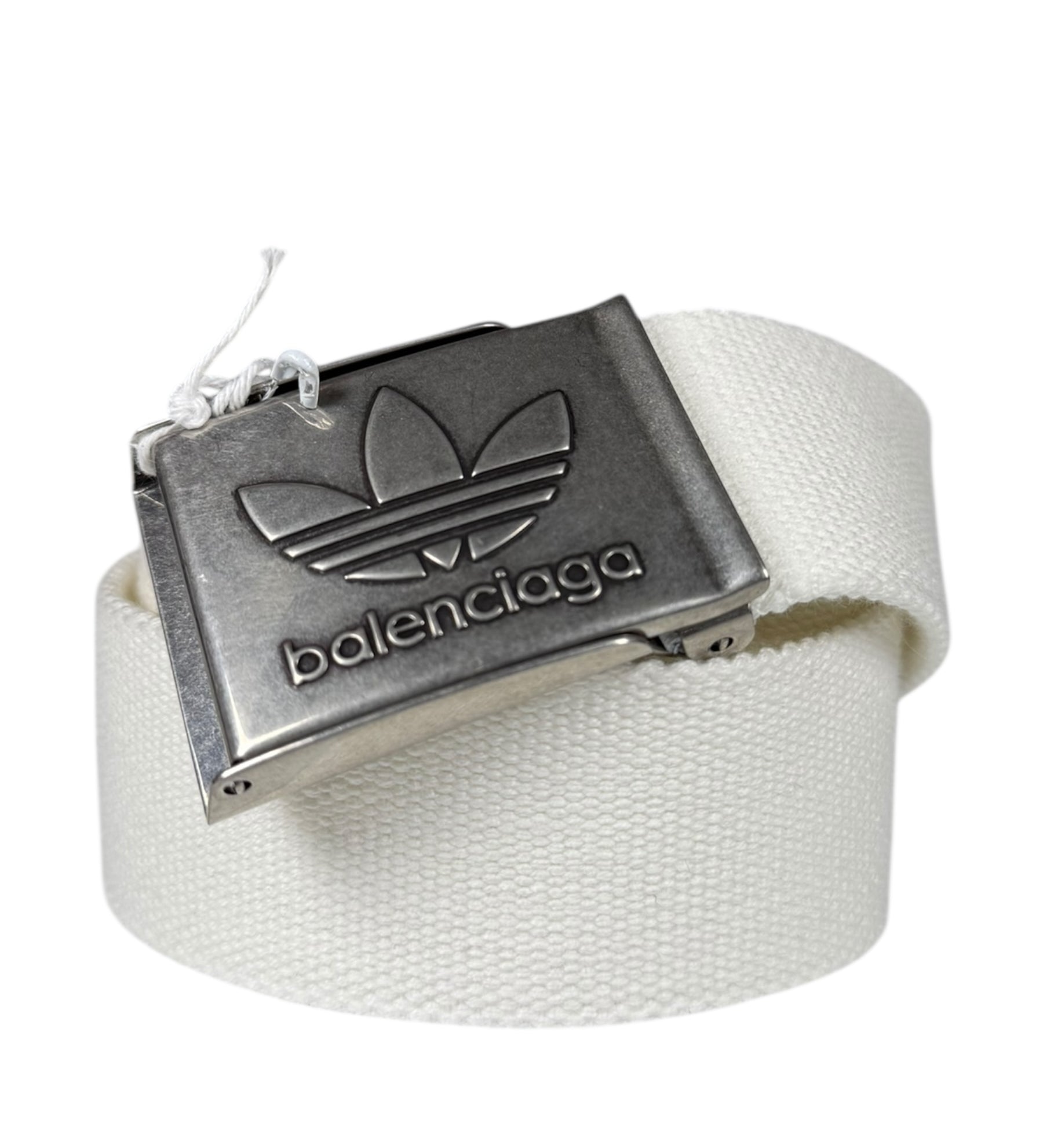 Balenciaga X Adidas White Canvas Belt