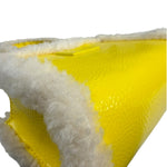 UGG x Telfar Yellow Patent Leather Fur Trim Small Shopper Crinkle In Taxi Tote
