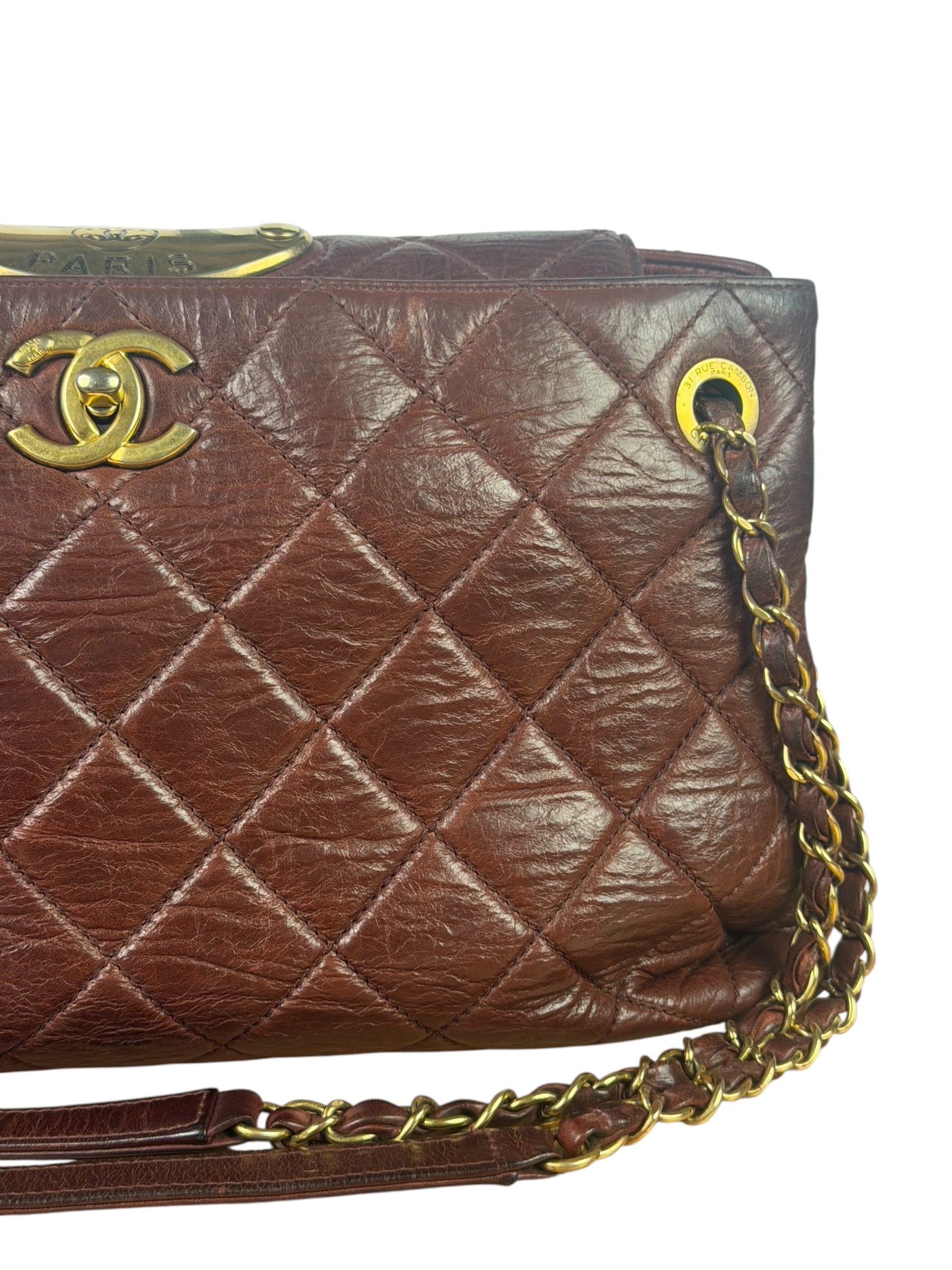 Chanel Burgundy Quilted Leather Portopello Bowler Bag 2014