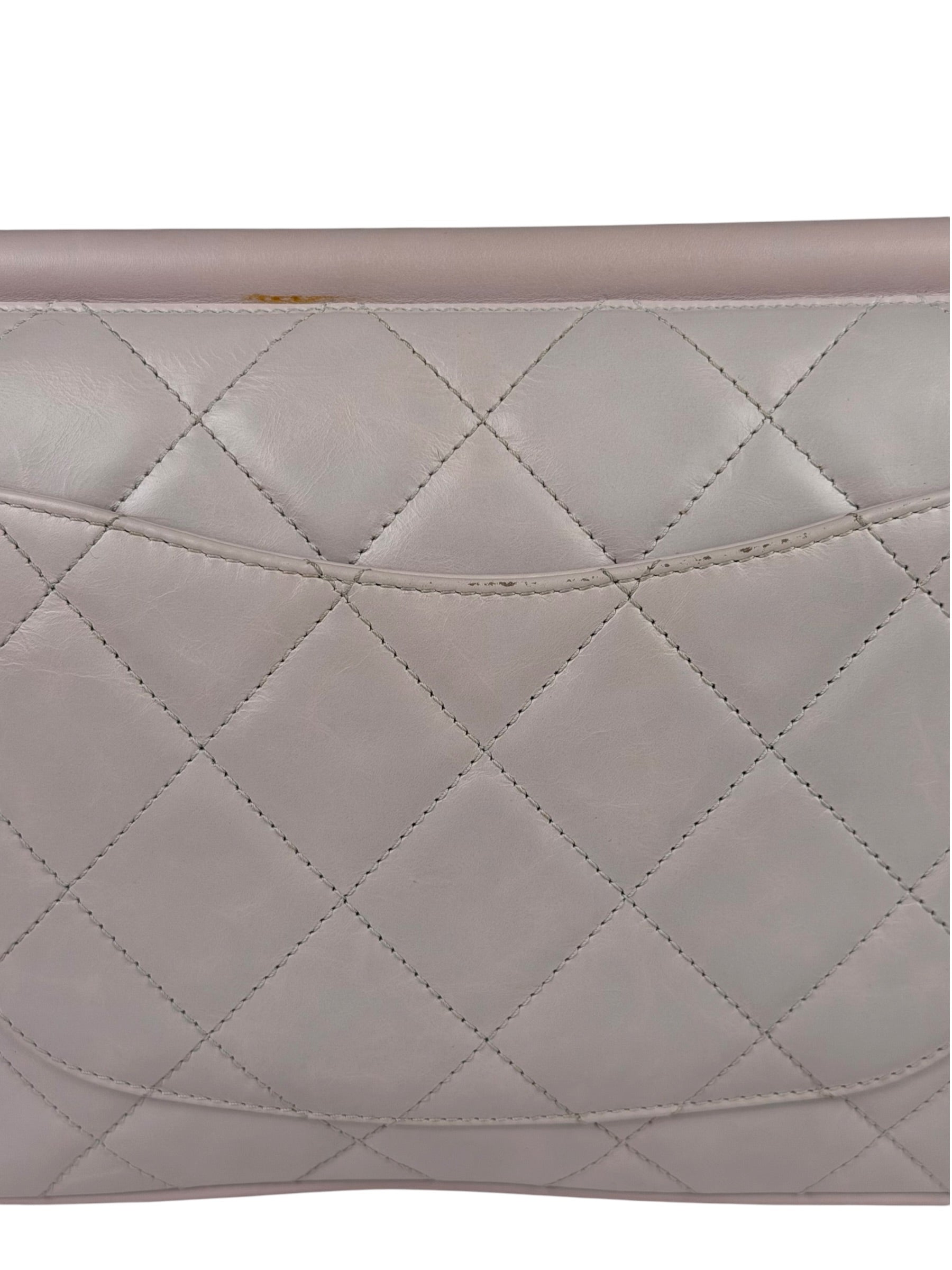 Chanel Light Lilac Calfskin Leather Quilted Flap Chain Bag