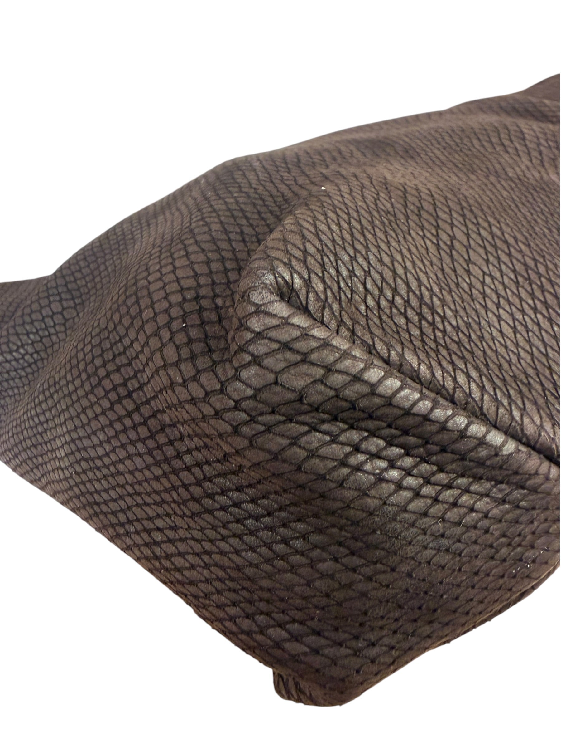 Loewe Vintage Brown Python Embossed Tote