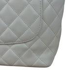 Chanel Vintage White Quilted CC Snake Cambon Ligne Tote 2004