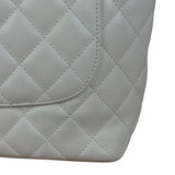Chanel Vintage White Quilted CC Snake Cambon Ligne Tote 2004