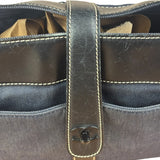Chanel Vintage Denim/Black Leather CC Turn-Lock Tote Bag 2001