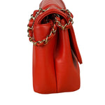 Chanel Red Chevron Leather Flap Bag 2019