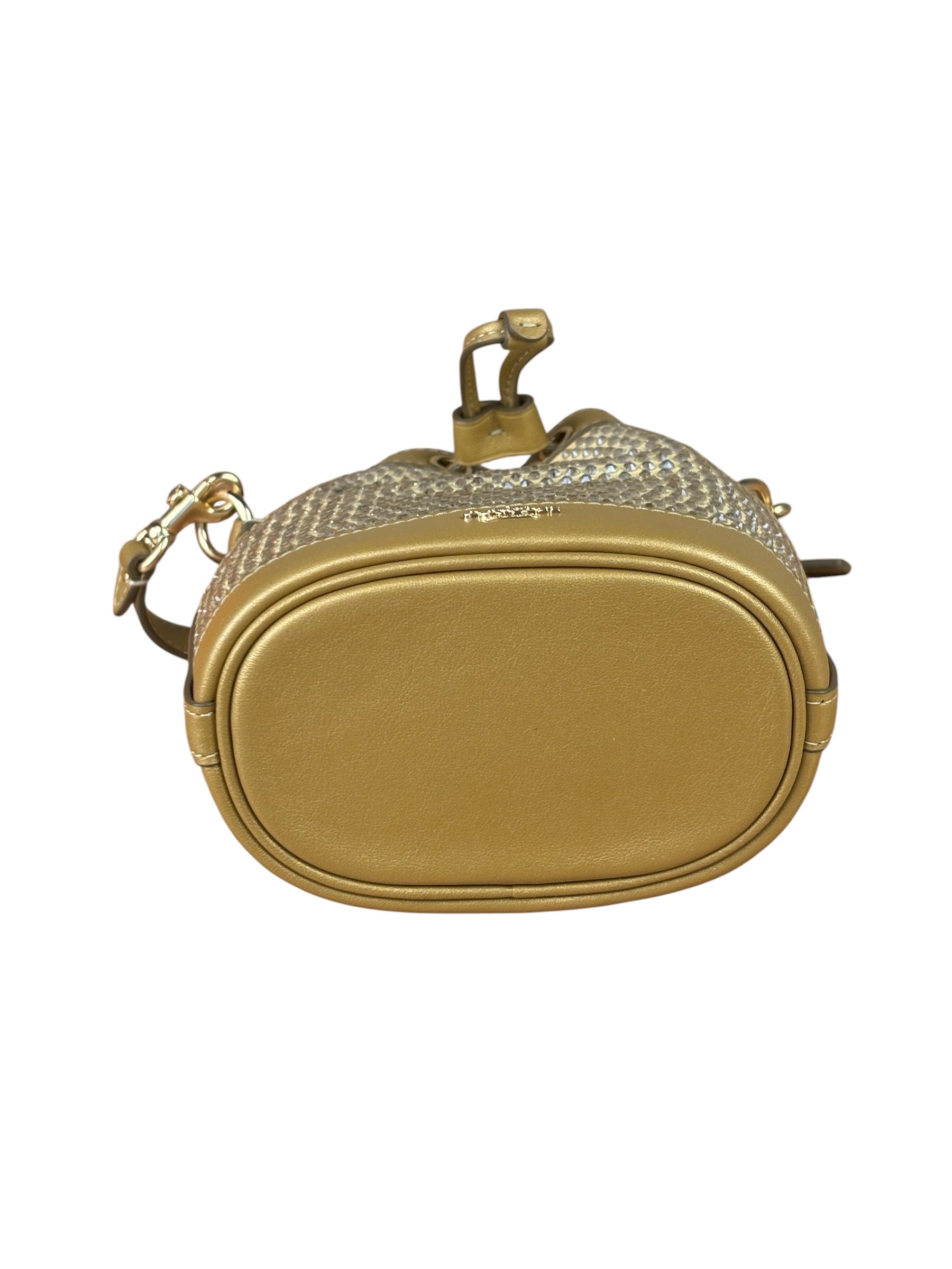 Coach Yellow Gold Mini Bucket Crystal Two-Way Bag