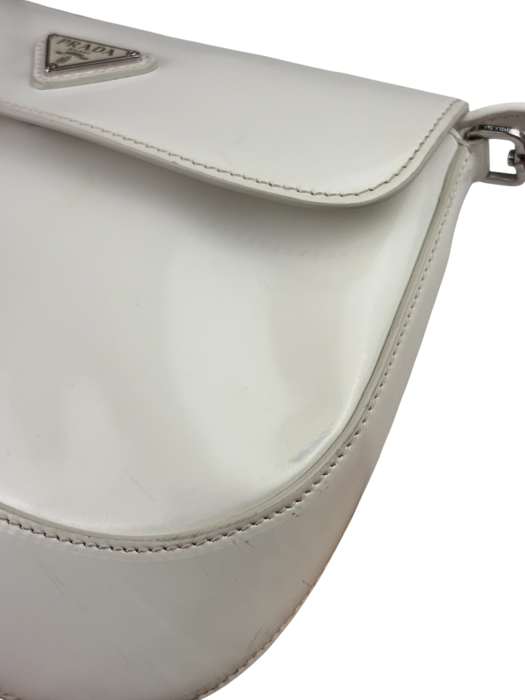 Prada White Cleo Shoulder Bag