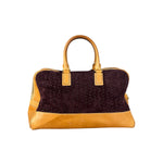 Celine Vintage Suede Macadam Leather Bowler Bag