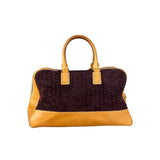 Celine Vintage Suede Macadam Leather Bowler Bag