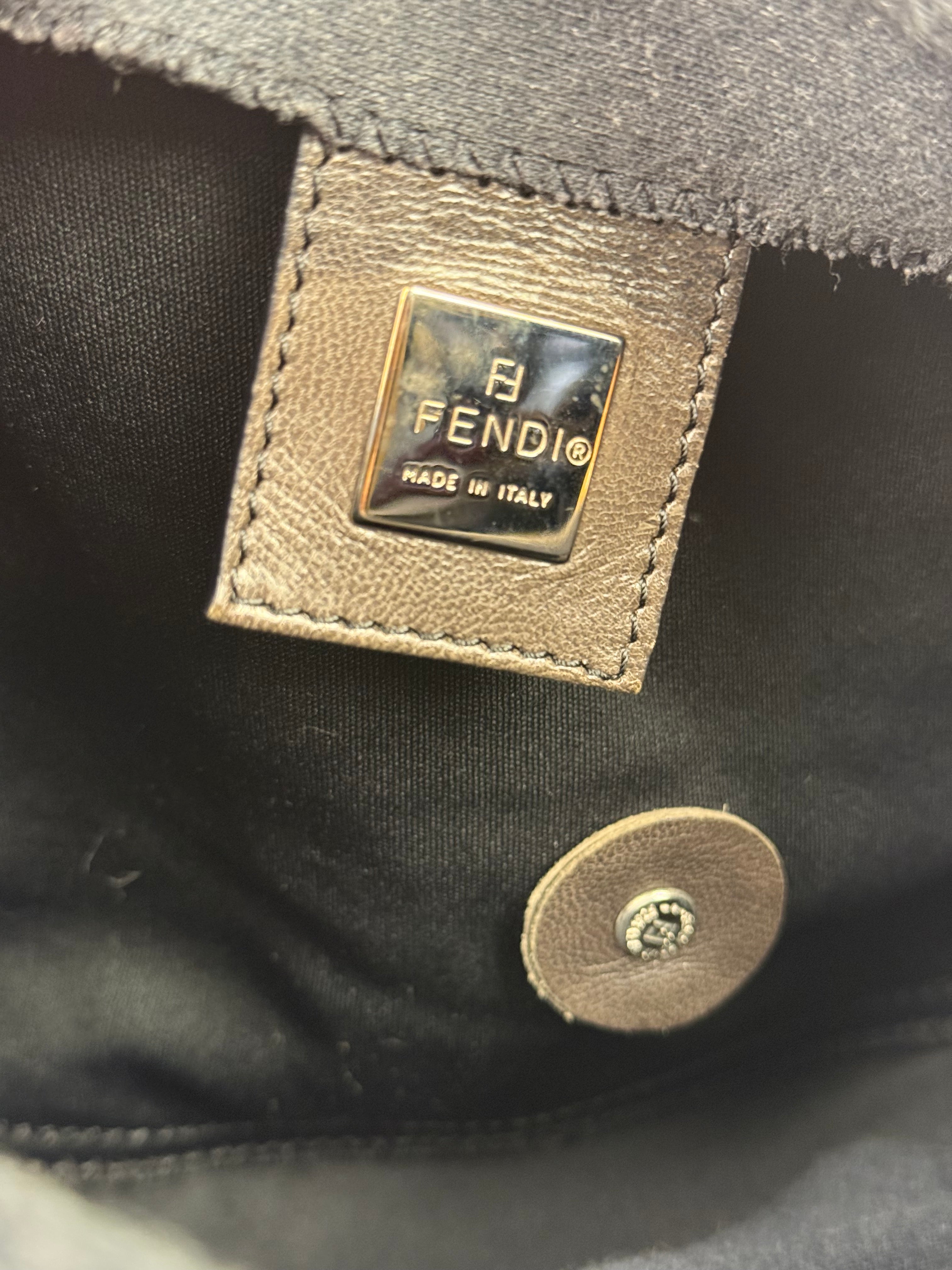 Fendi Grey Wool Mamma Baguette