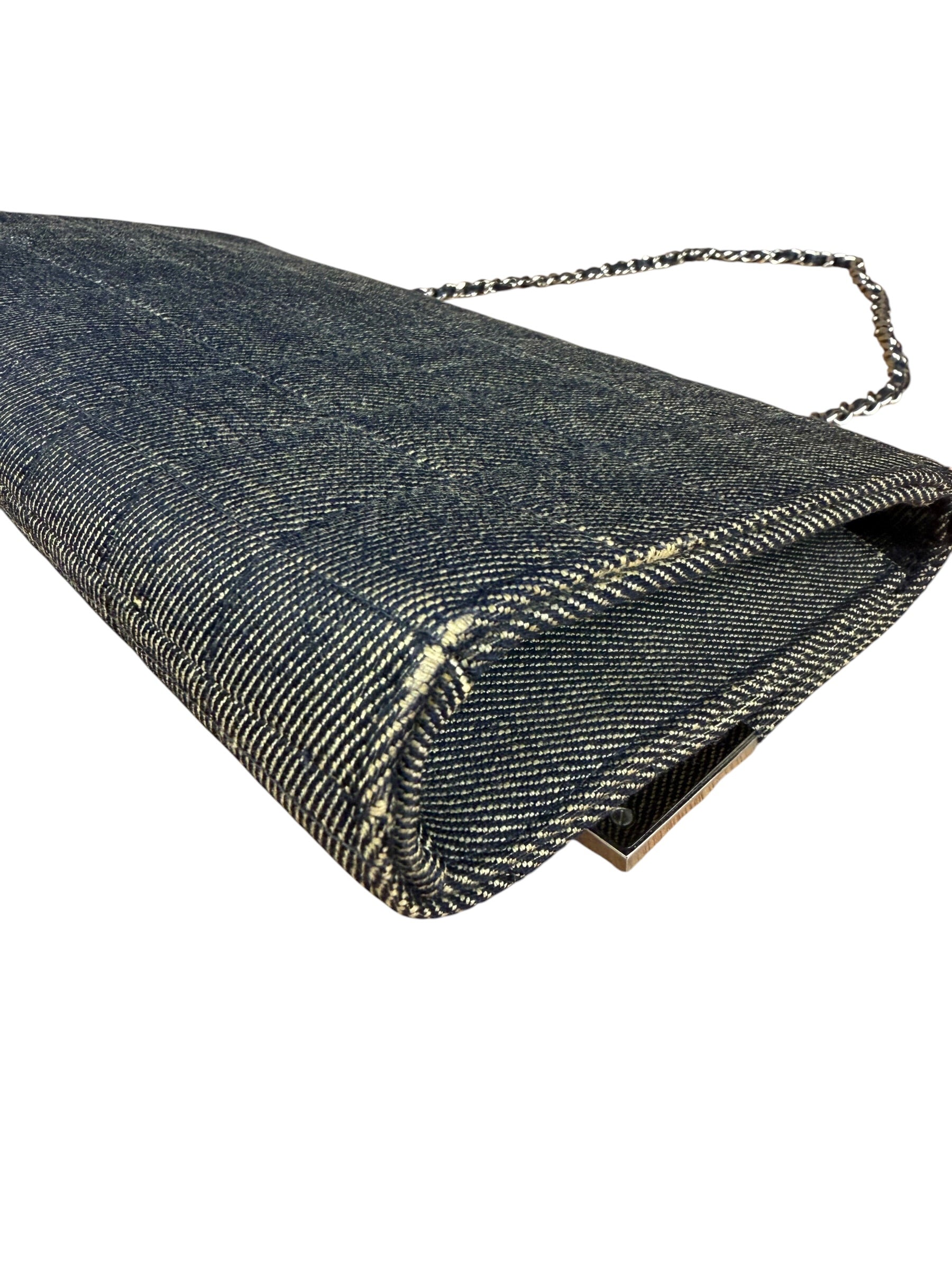Chanel Denim Chocolate Bar Chain Flap Bag 2002