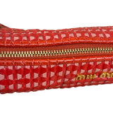 Miu Miu Bicolor Leather Striking Patterned Clutch