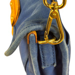 Prada Vintage Cobalt Blue Canvas Flap Shoulder Bag