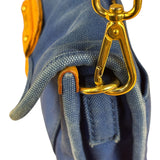 Prada Vintage Cobalt Blue Canvas Flap Shoulder Bag