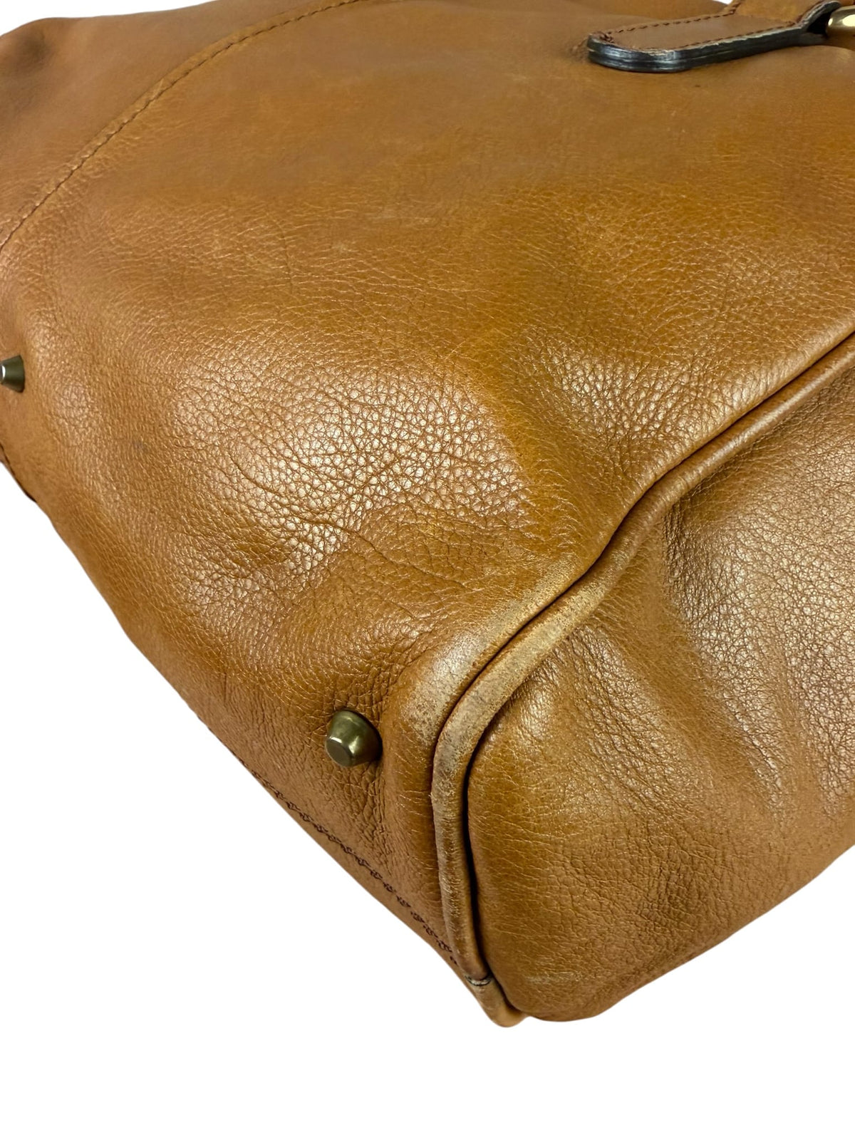 Chloe Brown Leather Pocket Paddington Large Handbag