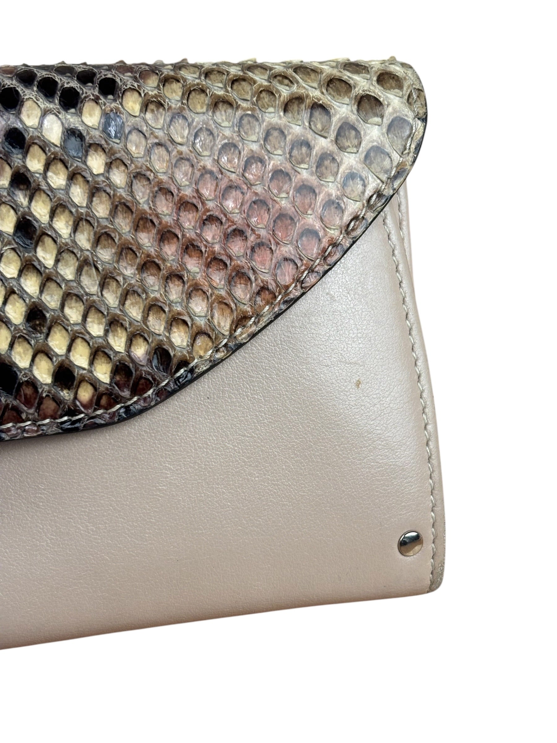 Salvatore Ferragamo Multi-Toned Leather Python Gancini Continental Wallet