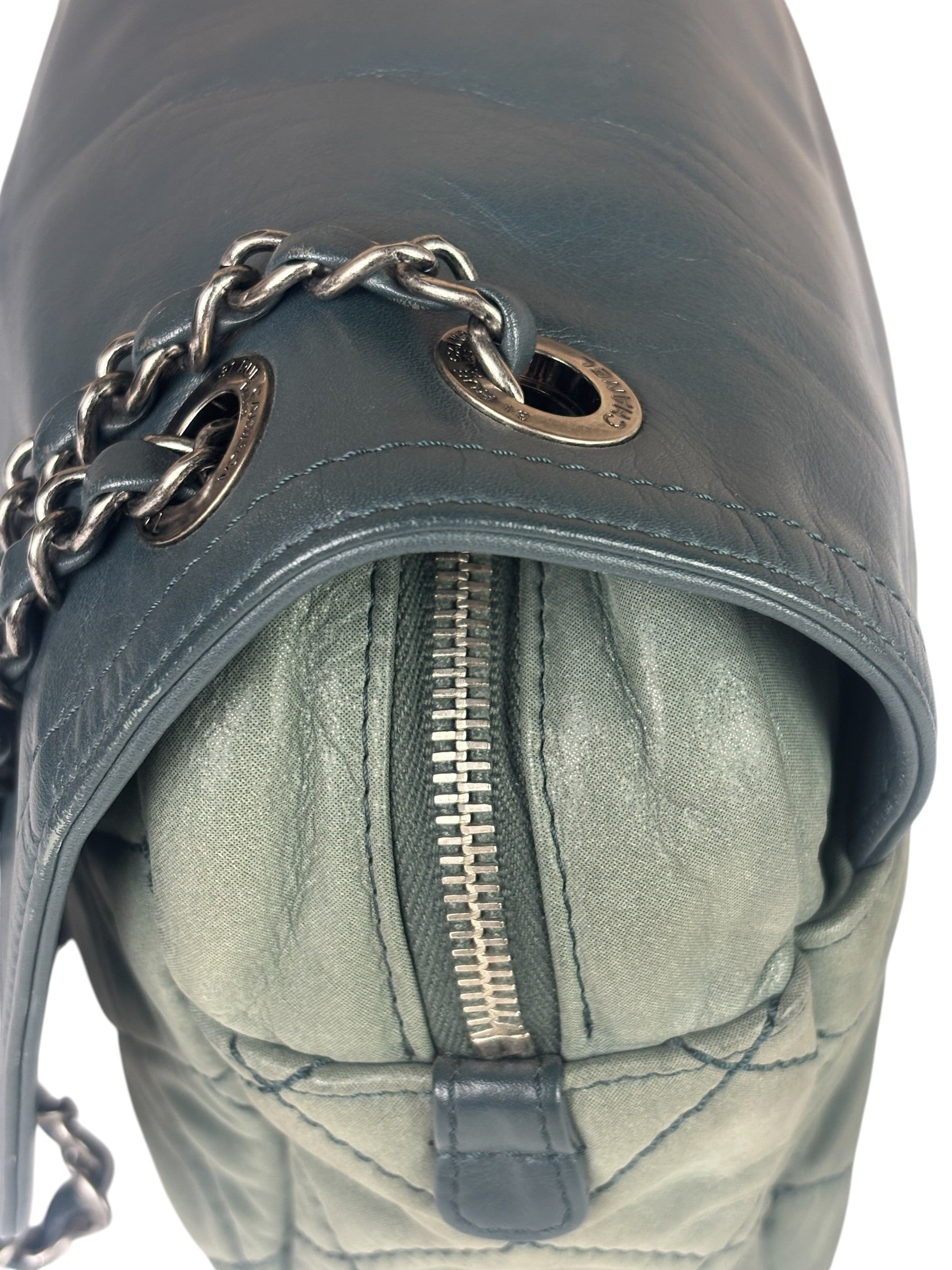 Chanel Sage Green Quilted Leather Flap Bag 2011