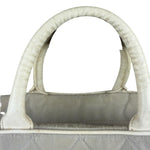 Chanel Vintage Grey Quilted Woven Sports Line Canvas Bowler Bag  2001