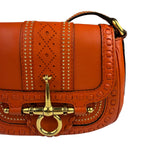 Gucci Orange Leather Snaffle Shoulder Bag