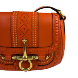 Gucci Orange Leather Snaffle Shoulder Bag