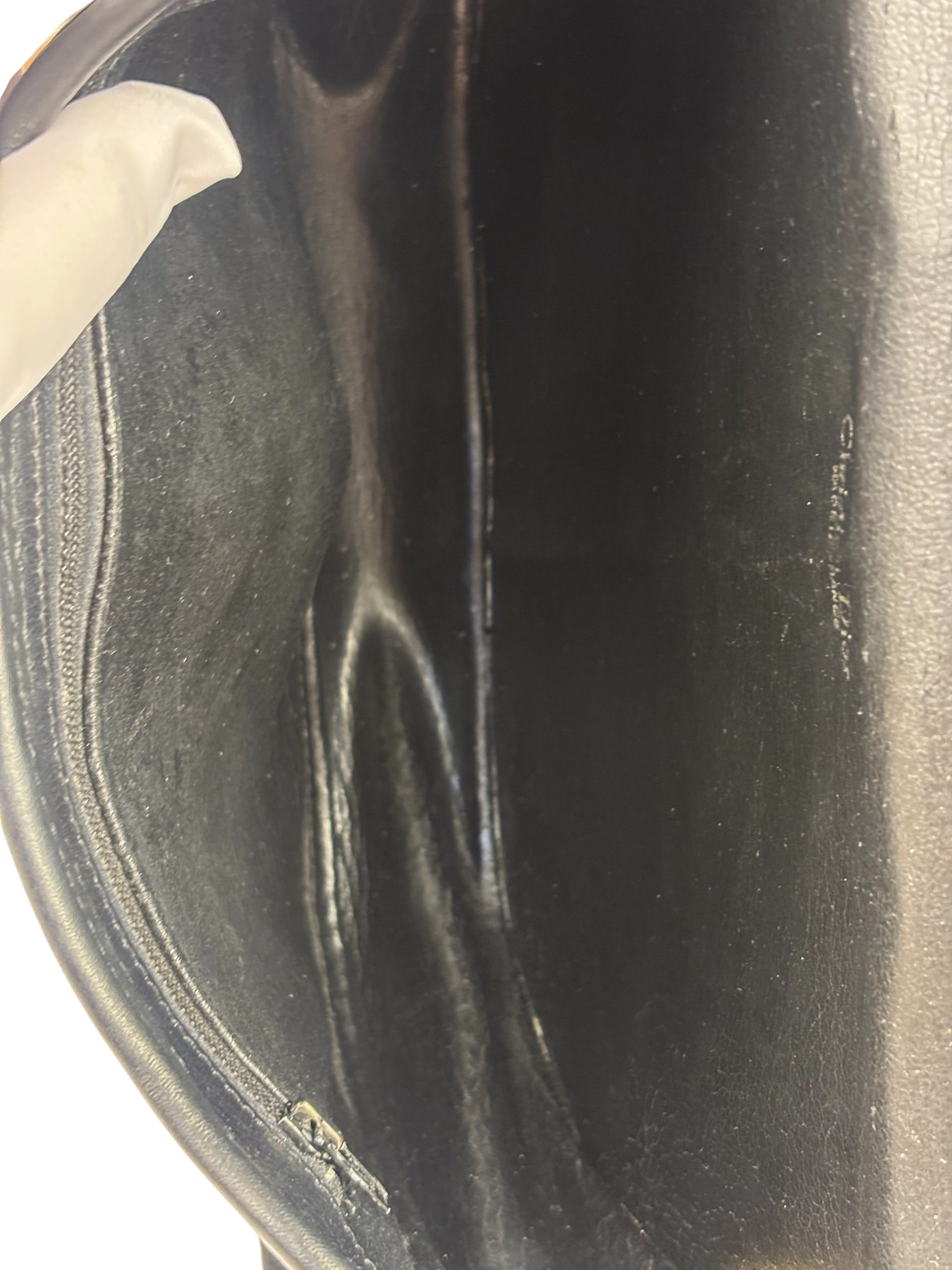 Christian Dior Vintage Black Leather Rounded Flap Bag