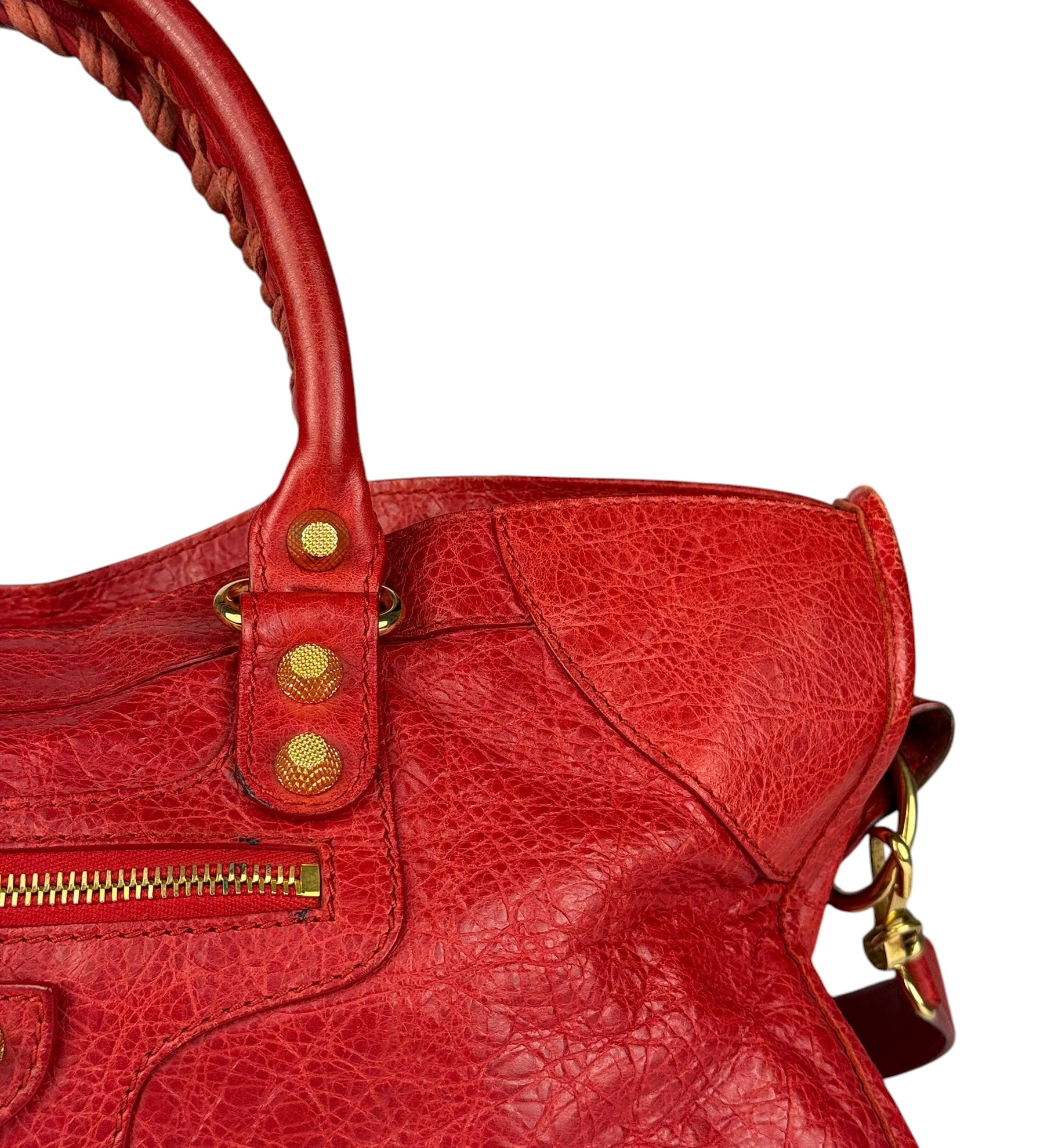 Balenciaga Red Leather Classic City Bag