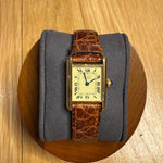 Cartier Tank Cream Roman Dial Brown Strap