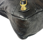 Balenciaga Black Lambskin Moto City Two-Way Bag