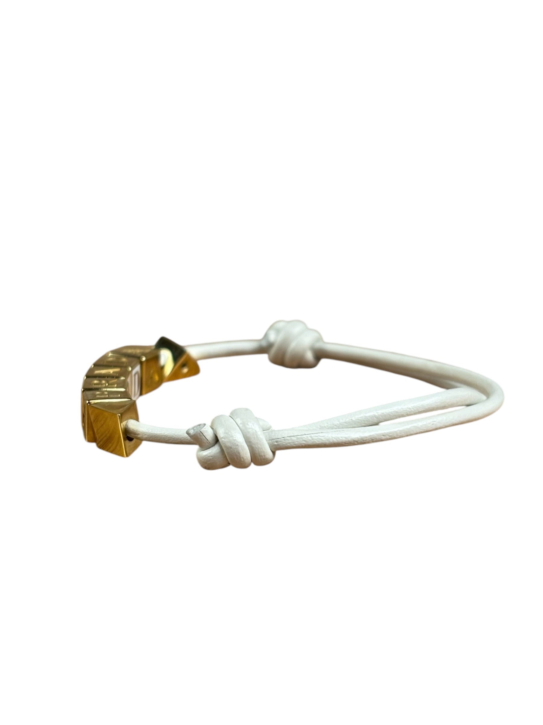 Prada Nappa Leather Logo Embellished Bracelet