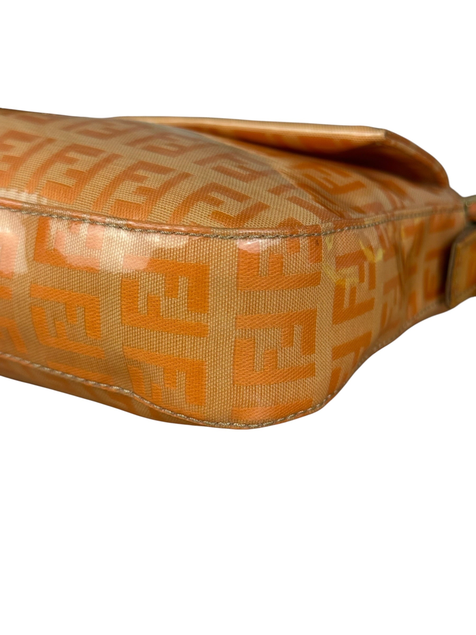 Fendi Vintage Orange Zucca Mamma FF Monogram Baguette