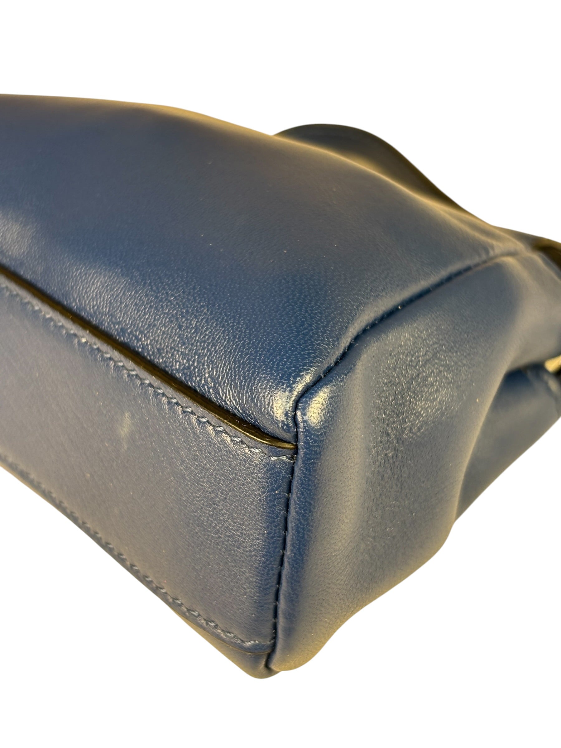 Fendi Navy Leather Peekaboo Micro Two-Way Bag
