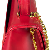 Versace Vintage Red Leather Top Handle Bag