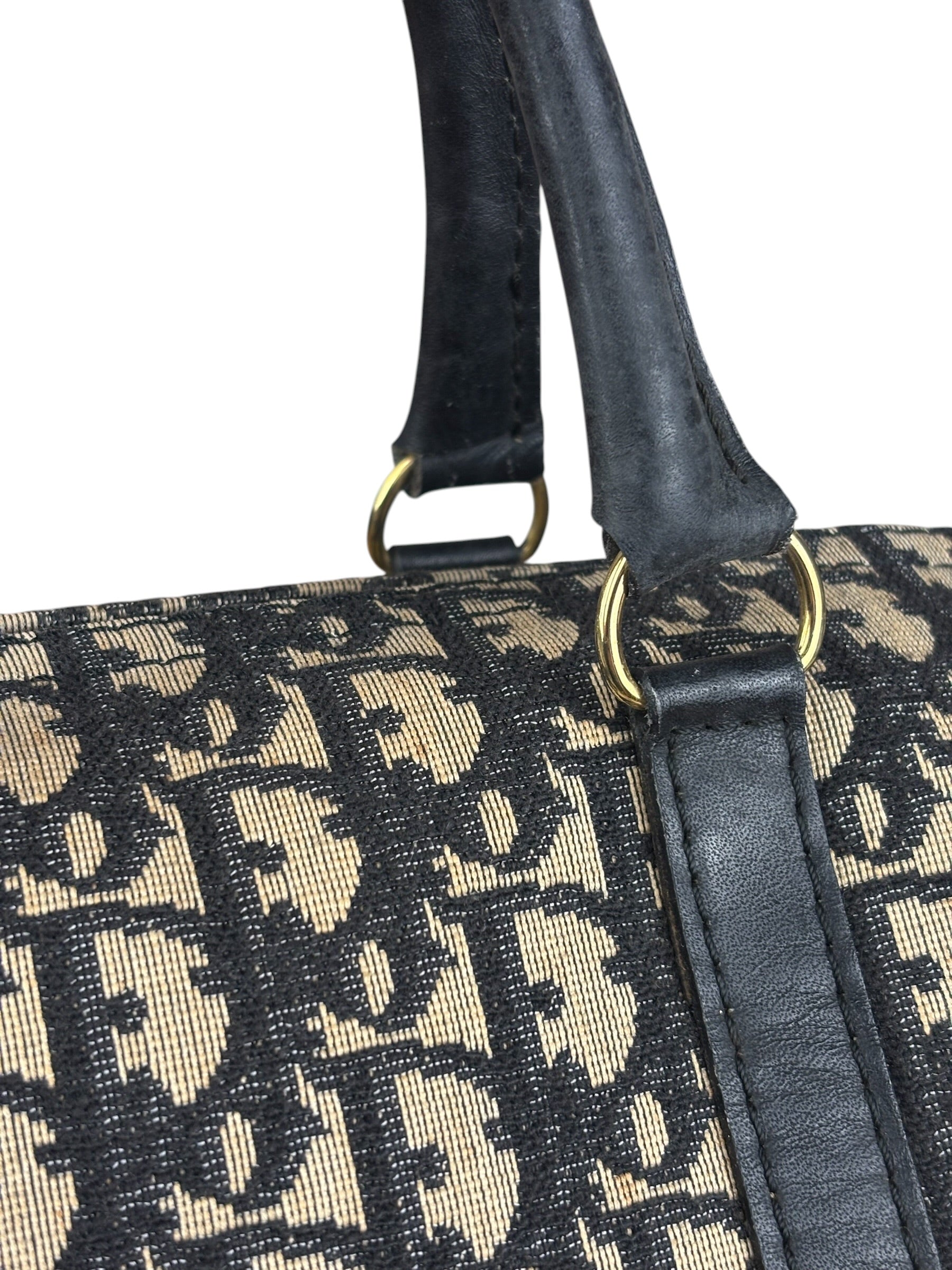 Christian Dior Vintage Navy Trotter Boston Bag