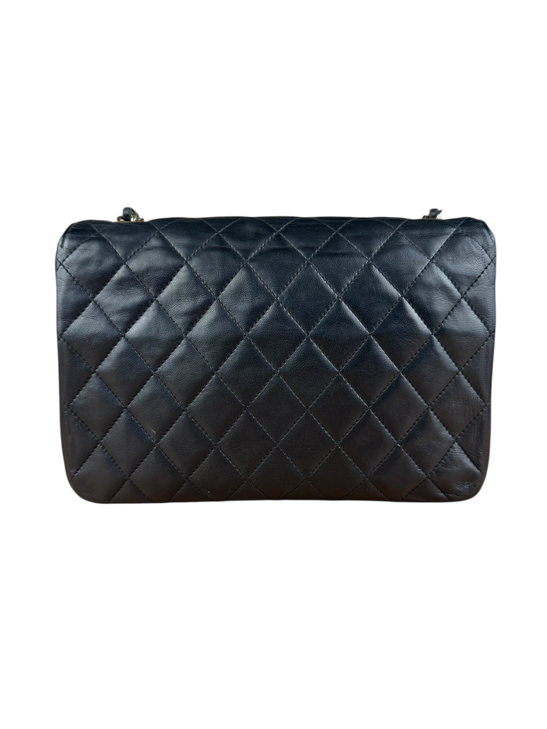 Chanel Black Quilted Half Moon Flap Bag 1990