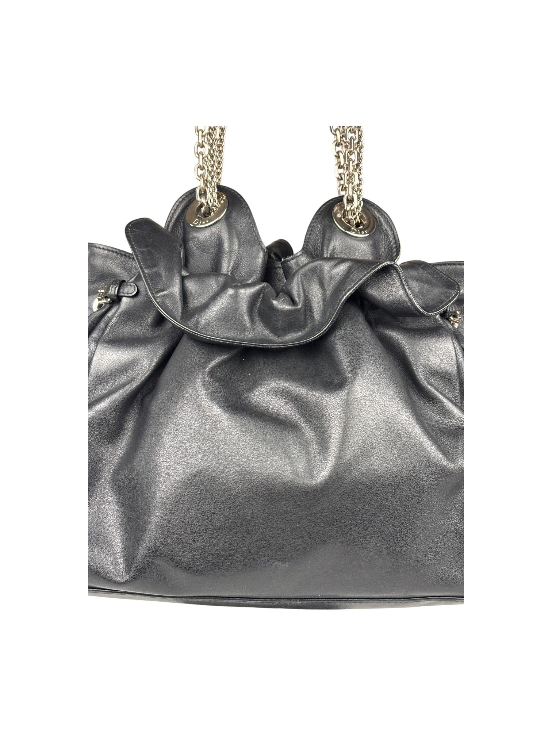Christian Dior Vintage Black Leather Le Trente Shoulder Bag