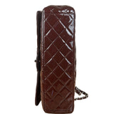 Chanel Burgundy Patent Leather Double Flap Maxi Jumbo Shoulder Bag