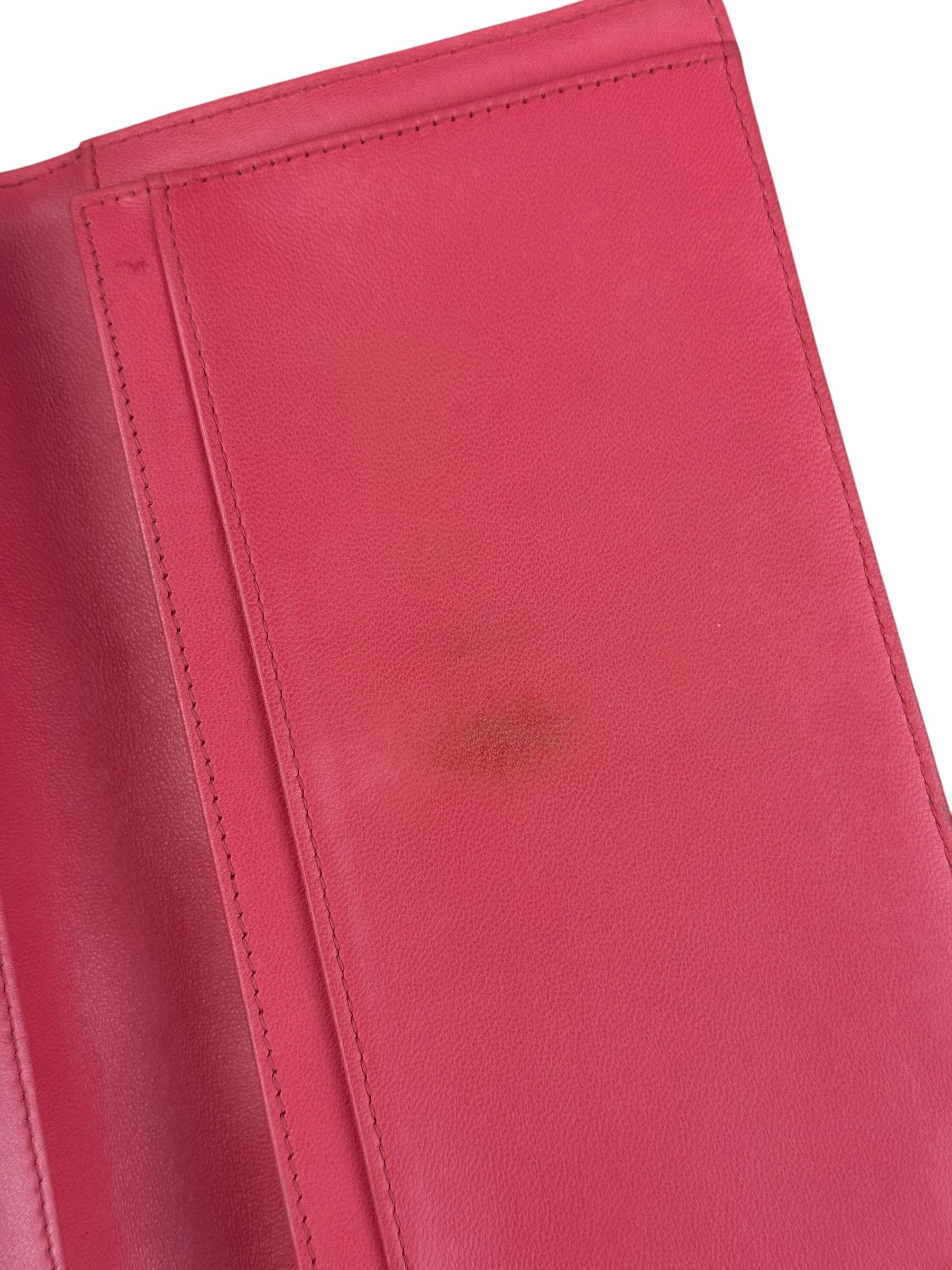 Chanel Pink Quilted Leather Lucky Symbols Long Wallet 2004