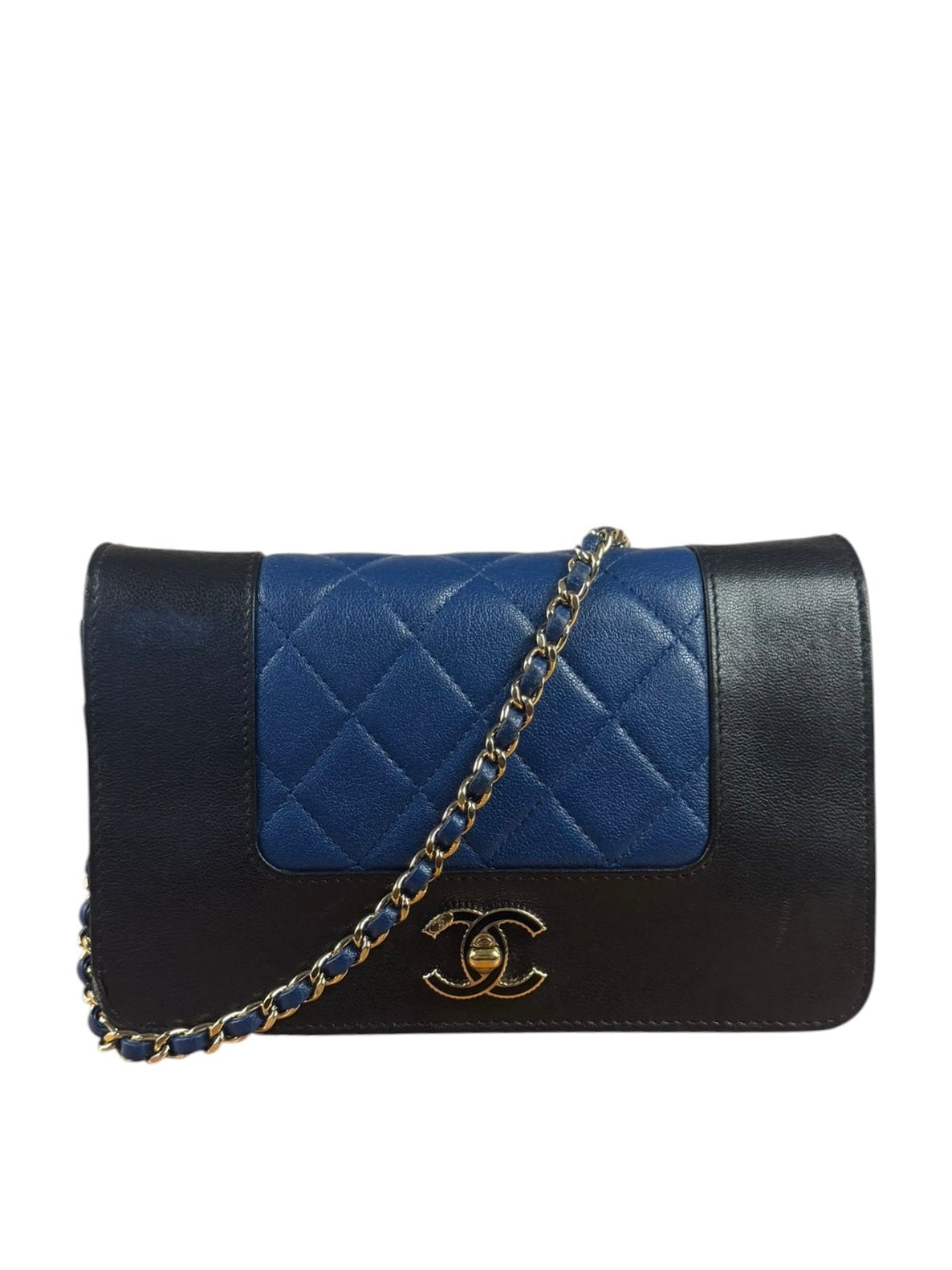 Chanel Bicolor Leather Mademoiselle Wallet On Chain 2017