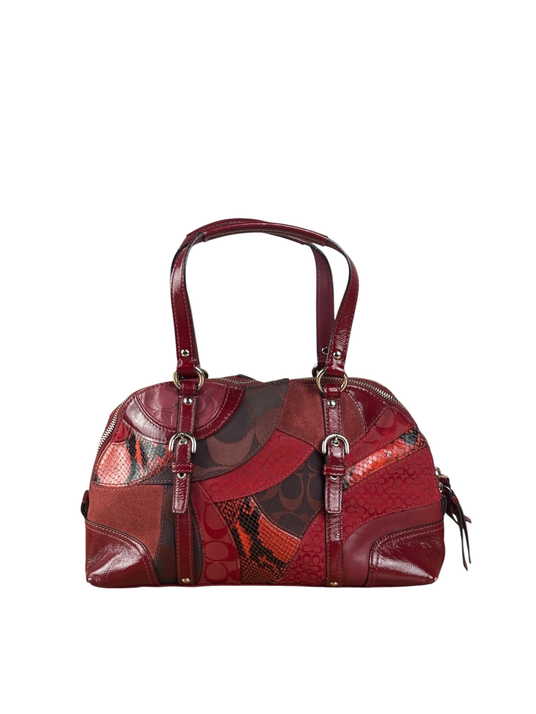 Coach Red Leather Patchwork Handbag