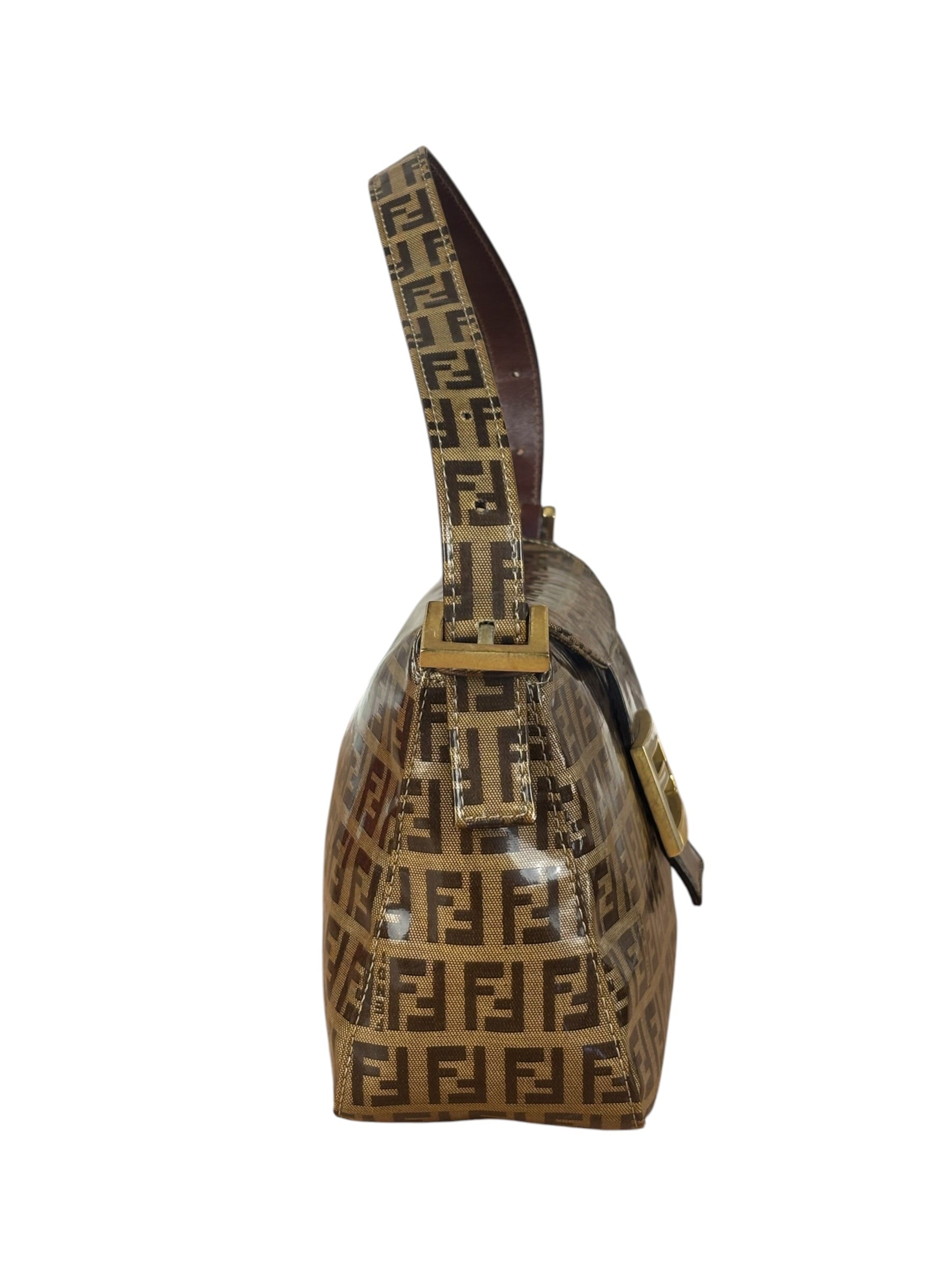 Fendi Vintage FF Canvas PVC Baguette