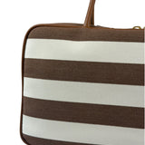Miu Miu Canvas Stripped Beau Top Handle Bag
