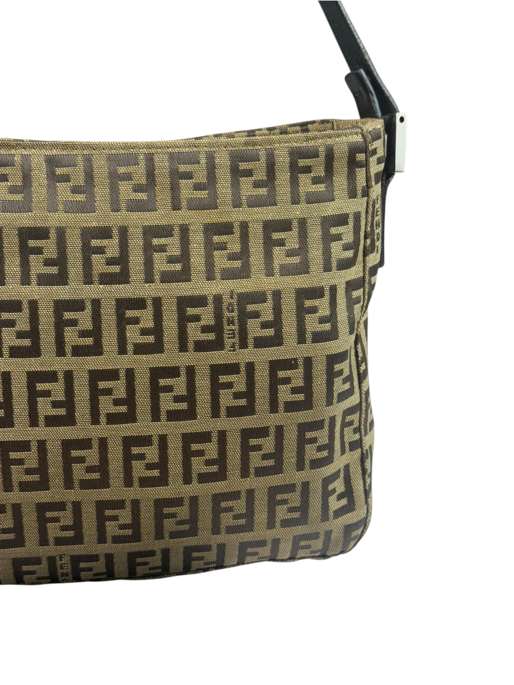 Fendi Vintage Brown Zucca Shoulder Bag