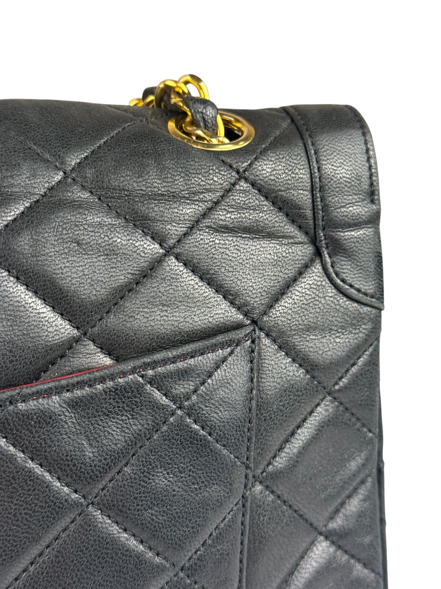 Chanel Black Leather Jumboo Double Flap Shoulder Bag
