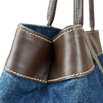Chanel Denim CC Leather Lined Tote Bag 2001