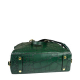 Coach Green Croc-Embossed Ashley Satchel Shoulder Bag